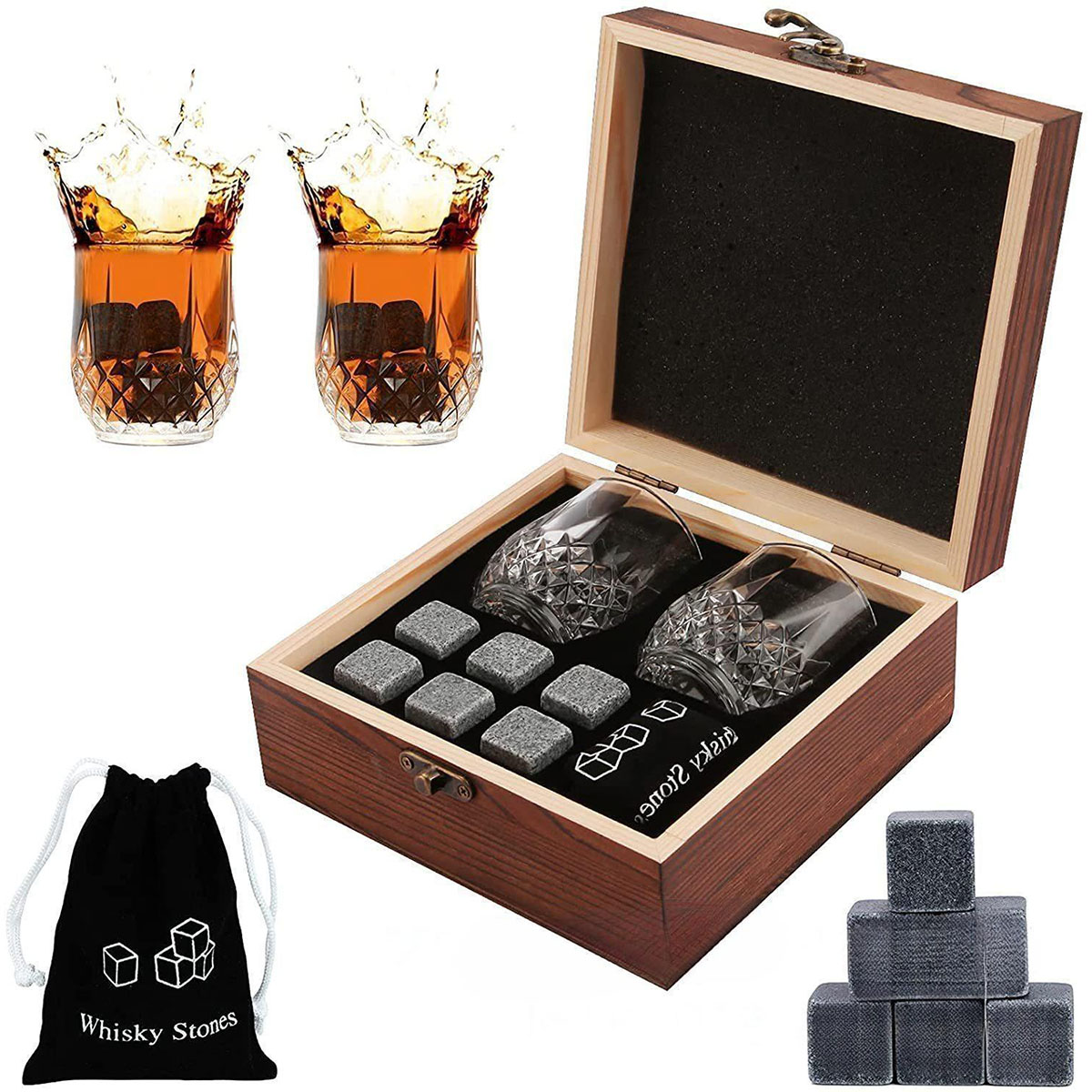 Highball Glass Set - Kerst Valentijnsdag Cadeau Whisky Stenen Glazen