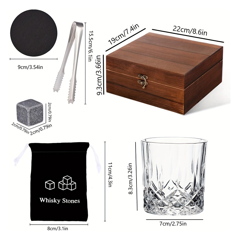 Whiskey Stones Gift Set, 8 her - Highball Glass Set recensie en prijs