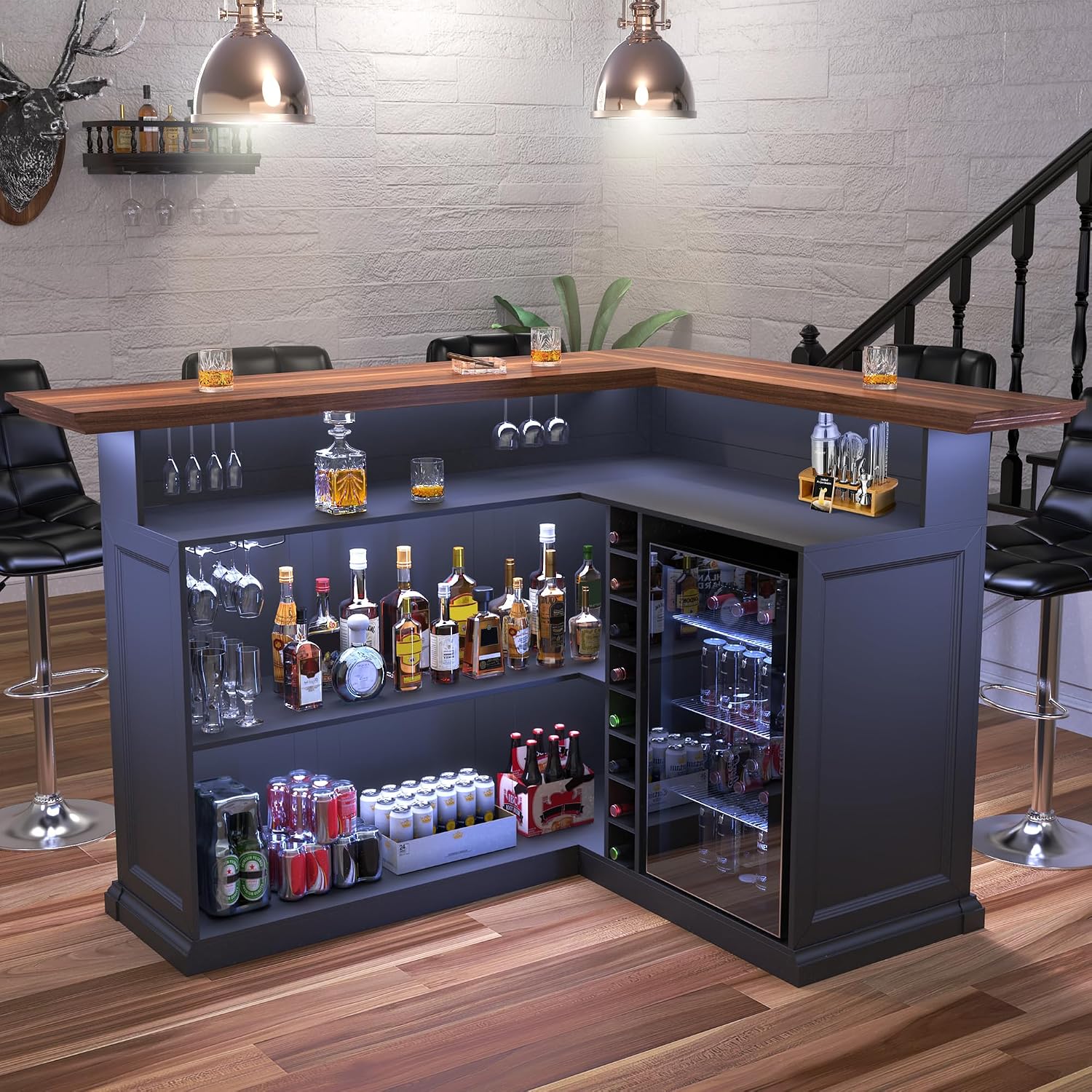 L-vormige thuiskast met koelka - Home Bar Lounge recensie en prijs